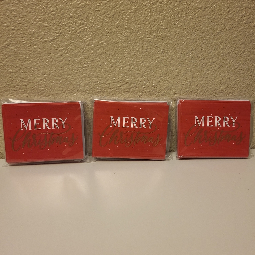 NWT Three 20 pc American Greetings "Merry Christmas" Note Cards With Envelopes